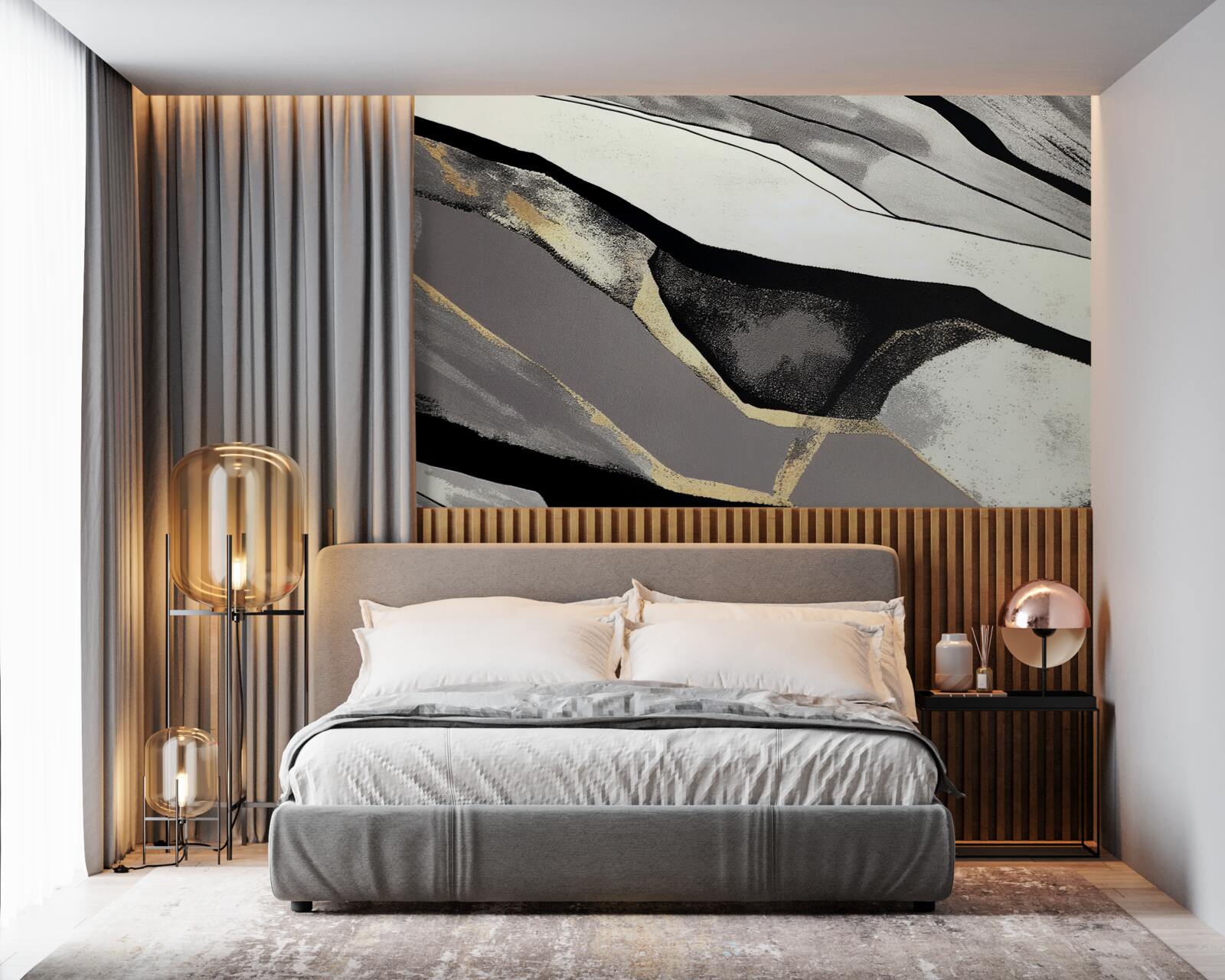 Фотошпалери непокірні гірські вершини, одягнені в чорне