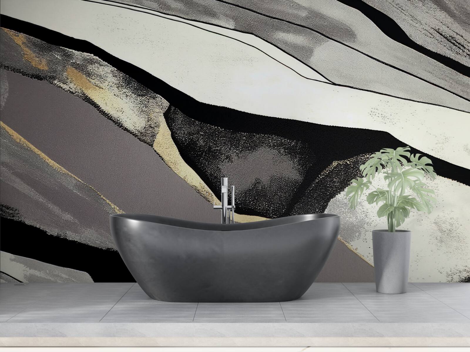 Фотошпалери непокірні гірські вершини, одягнені в чорне