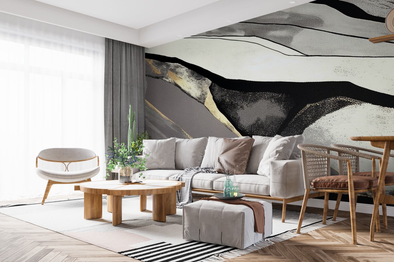 Фотошпалери непокірні гірські вершини, одягнені в чорне