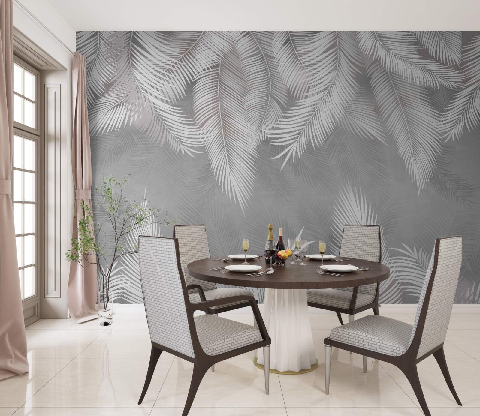 Фотошпалери відображення білого пір'я у воді