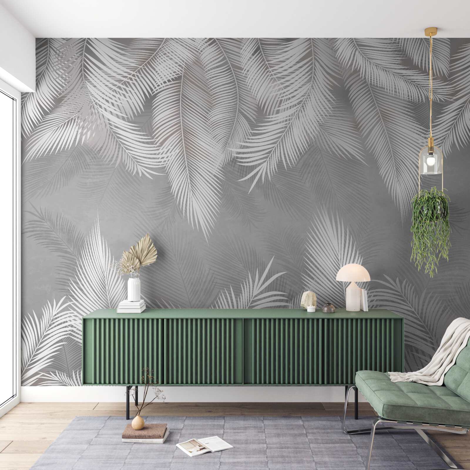 Фотошпалери відображення білого пір'я у воді