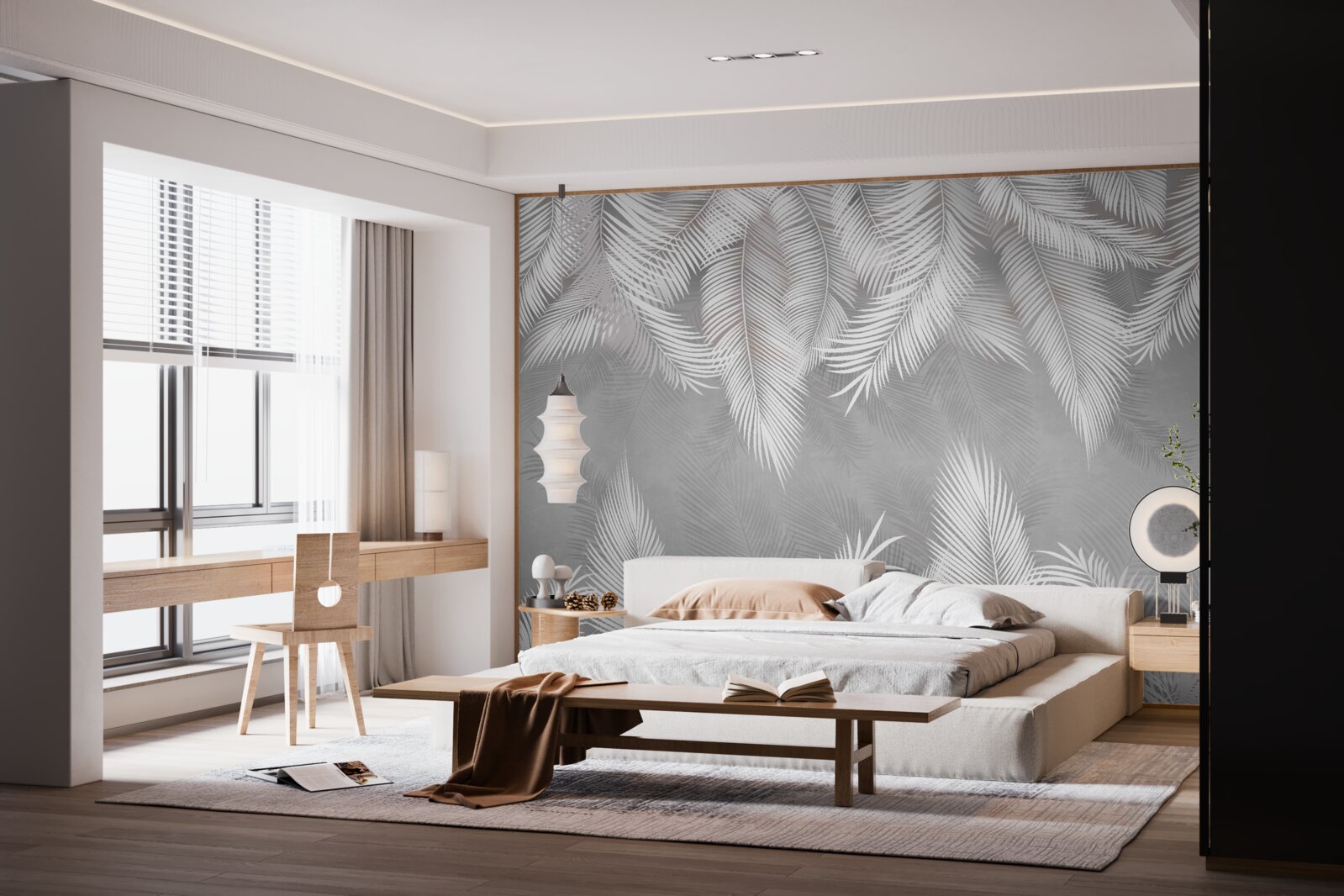 Фотошпалери відображення білого пір'я у воді