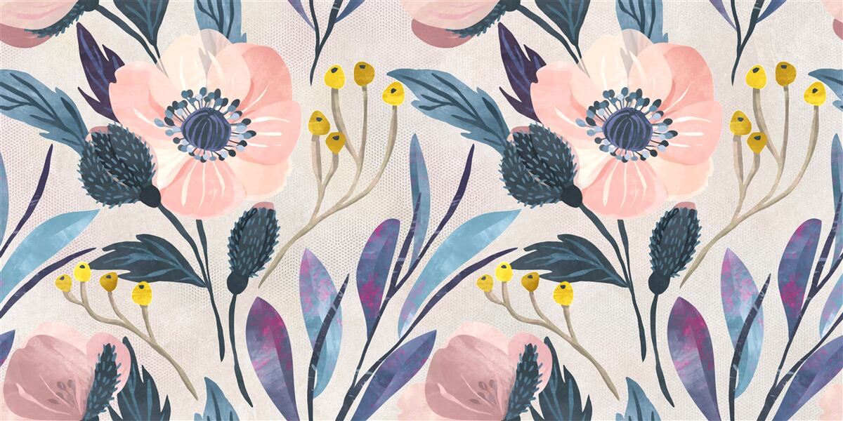 Фотошпалери рожеві маки серед листя