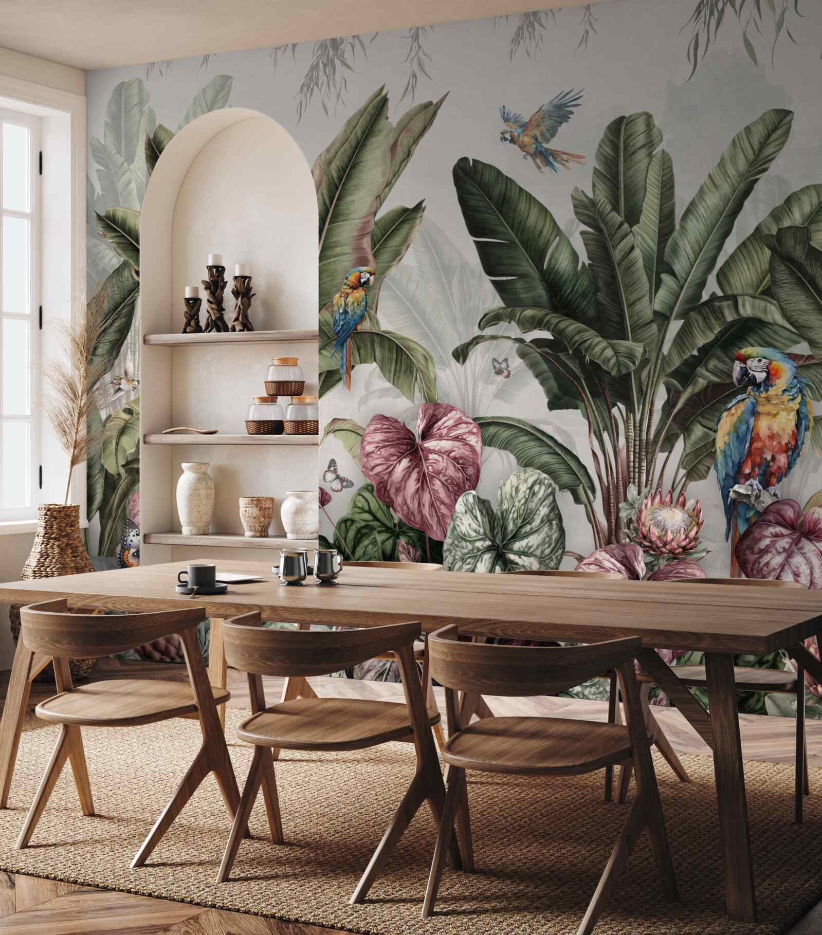 Фотошпалери найкращі овочі в джунглях і папуга