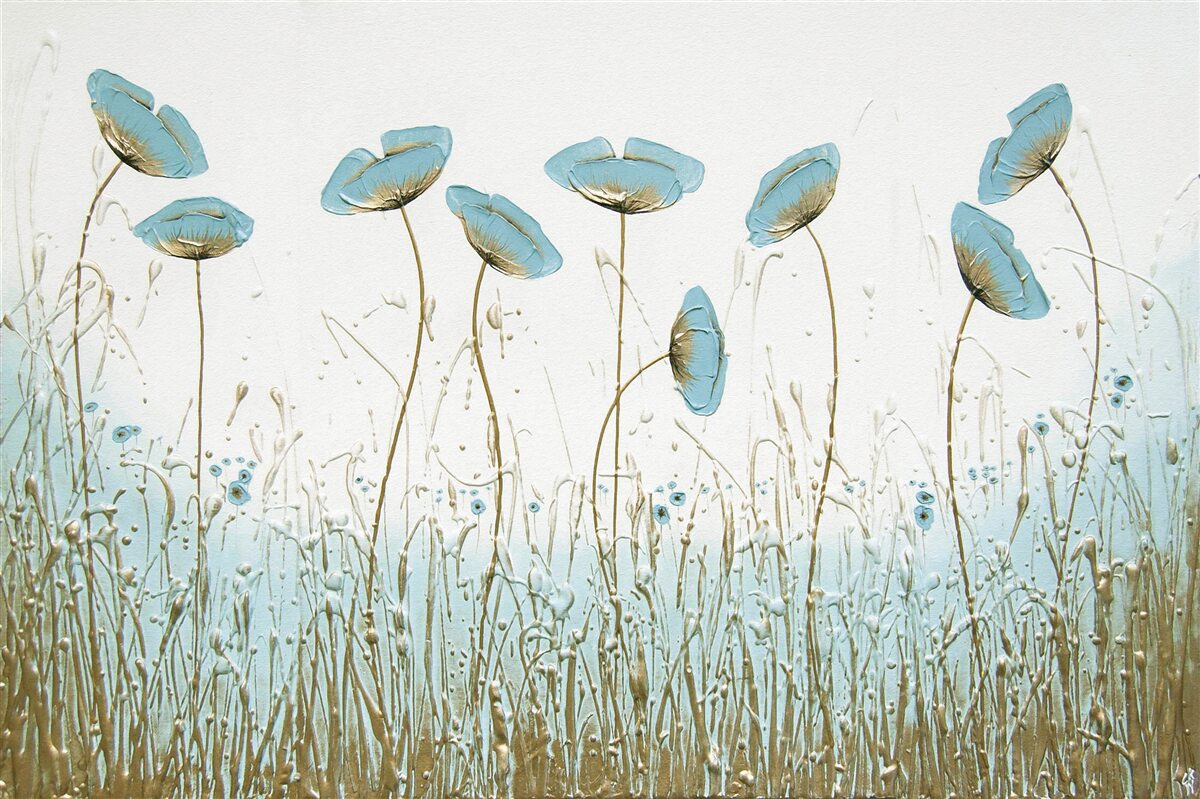 Фотошпалери стрункі сині маки