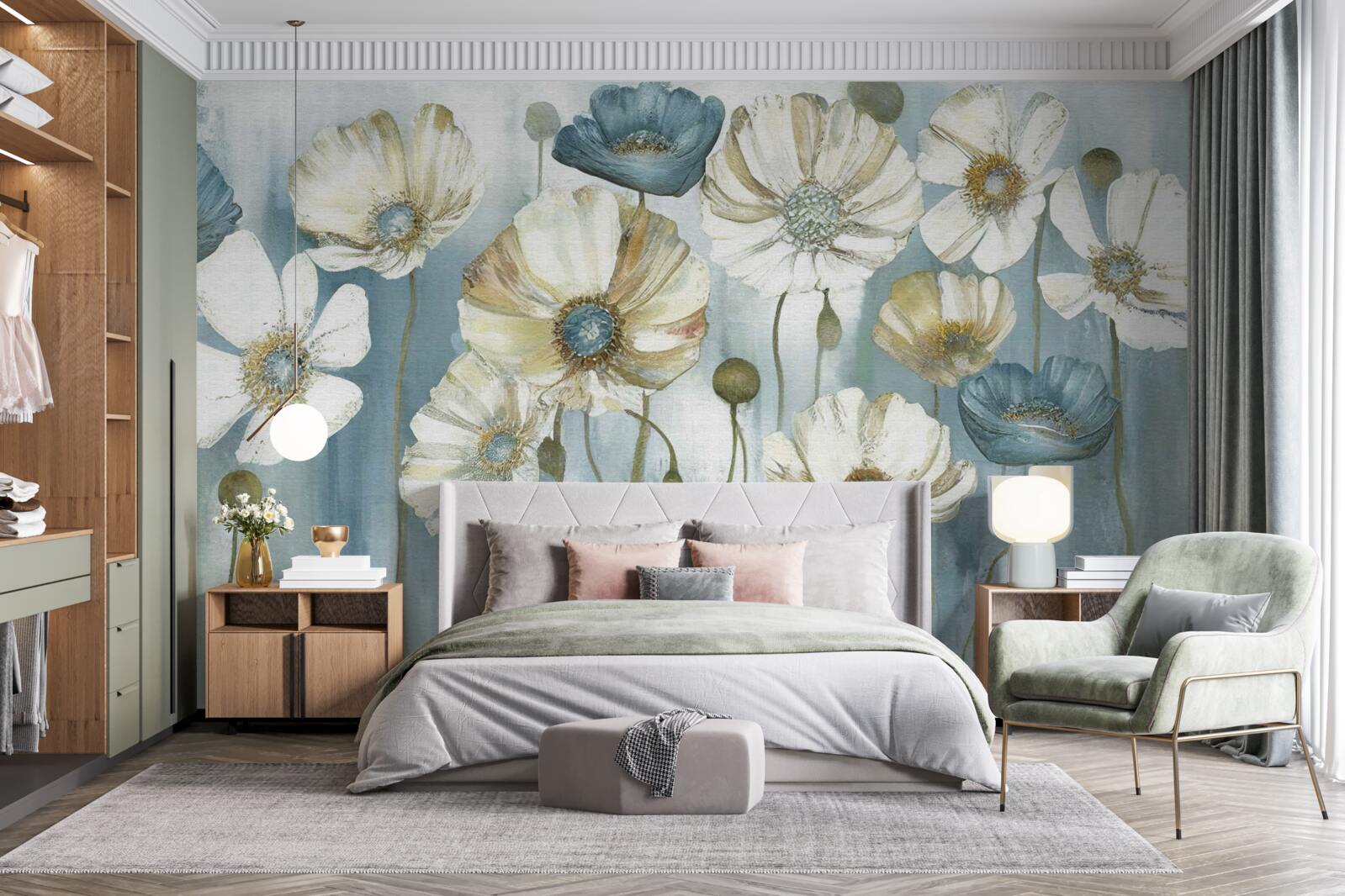 Фотошпалери стрункі маки різних відтінків