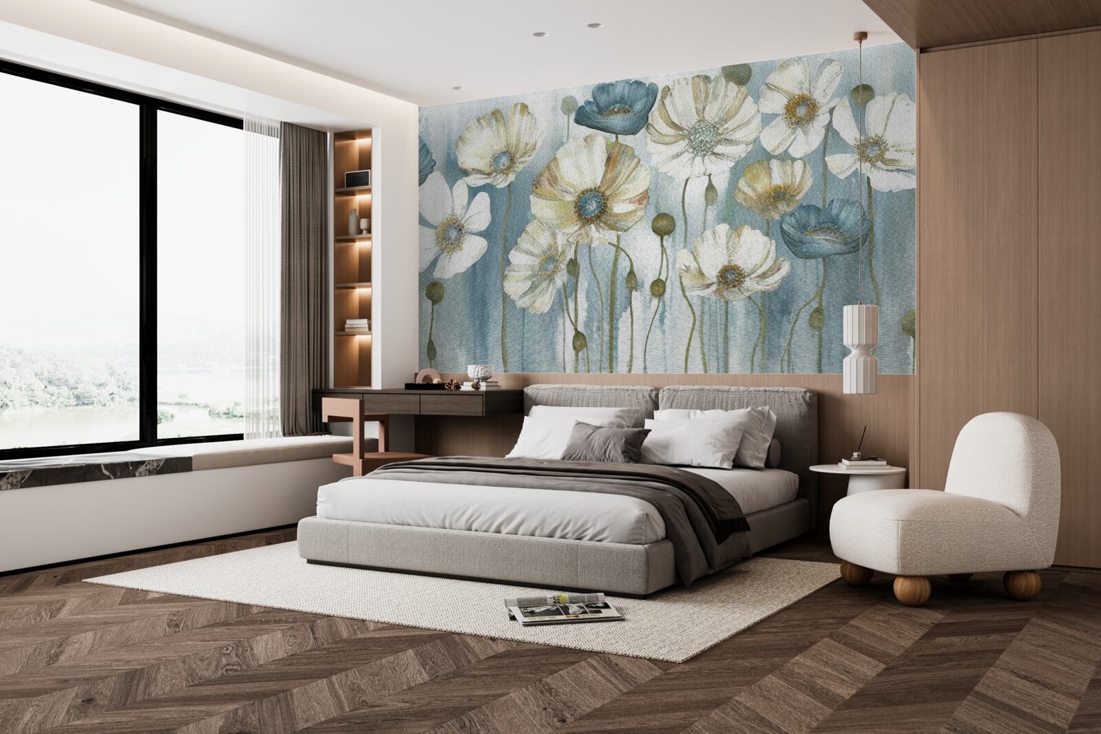 Фотошпалери стрункі маки різних відтінків