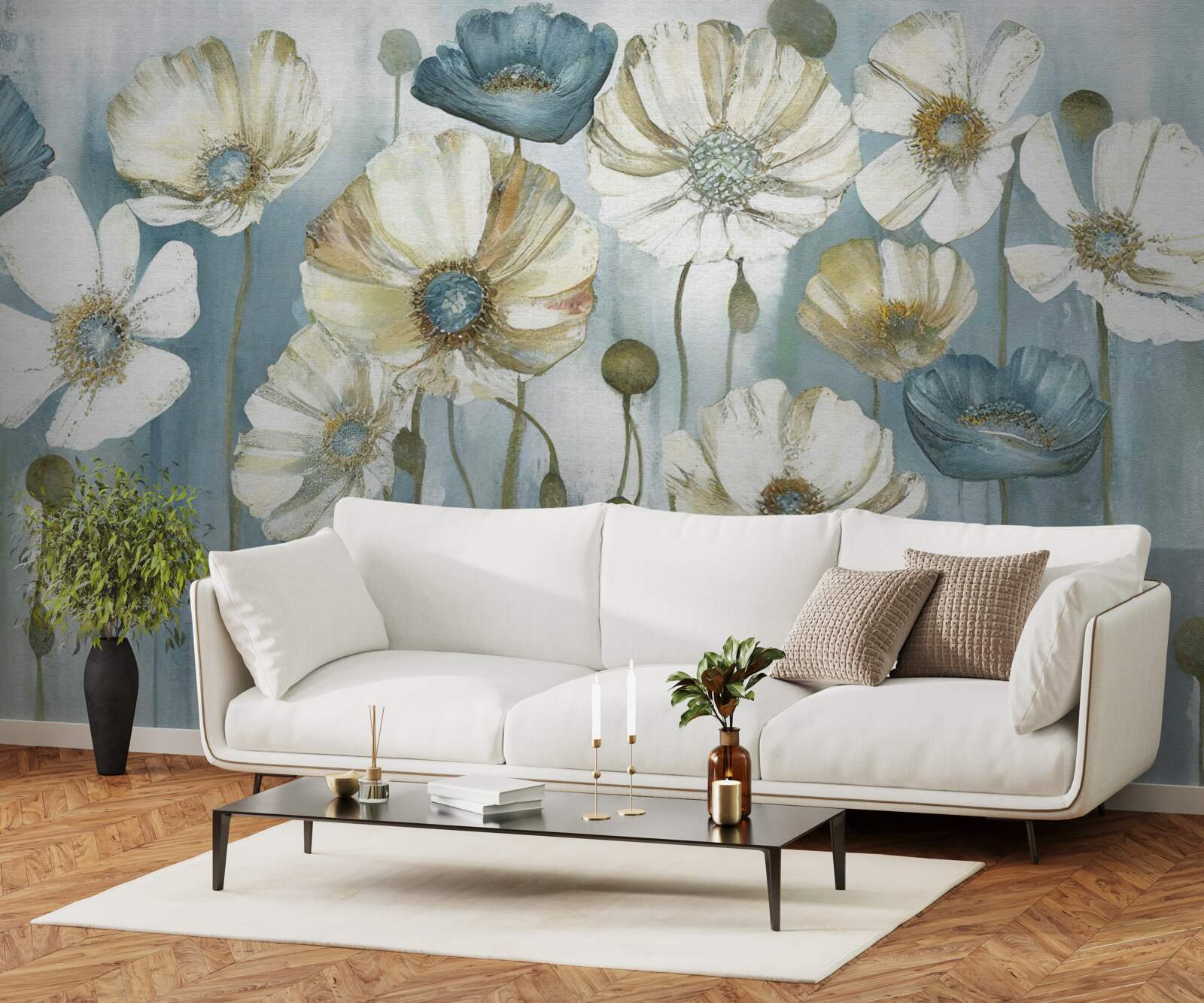 Фотошпалери стрункі маки різних відтінків