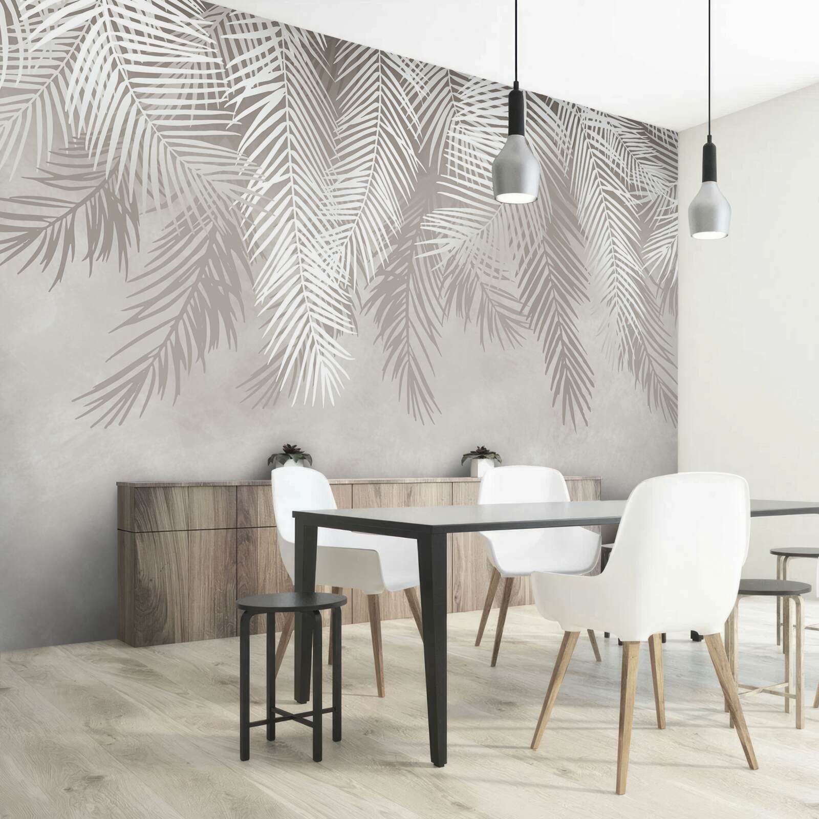 Фотошпалери пір'я висить на світлому тлі