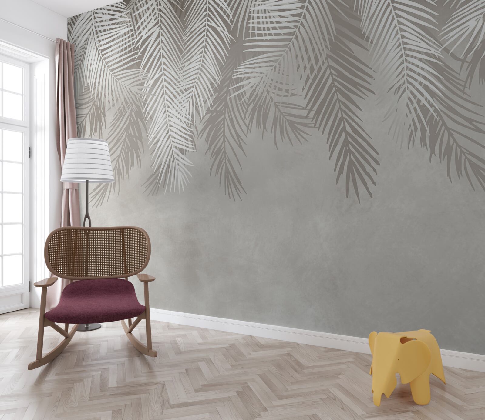 Фотошпалери пір'я висить на світлому тлі