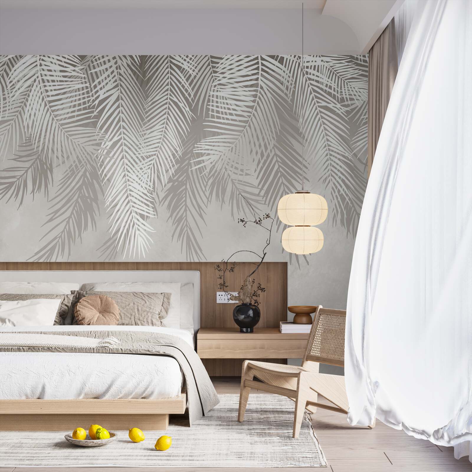 Фотошпалери пір'я висить на світлому тлі