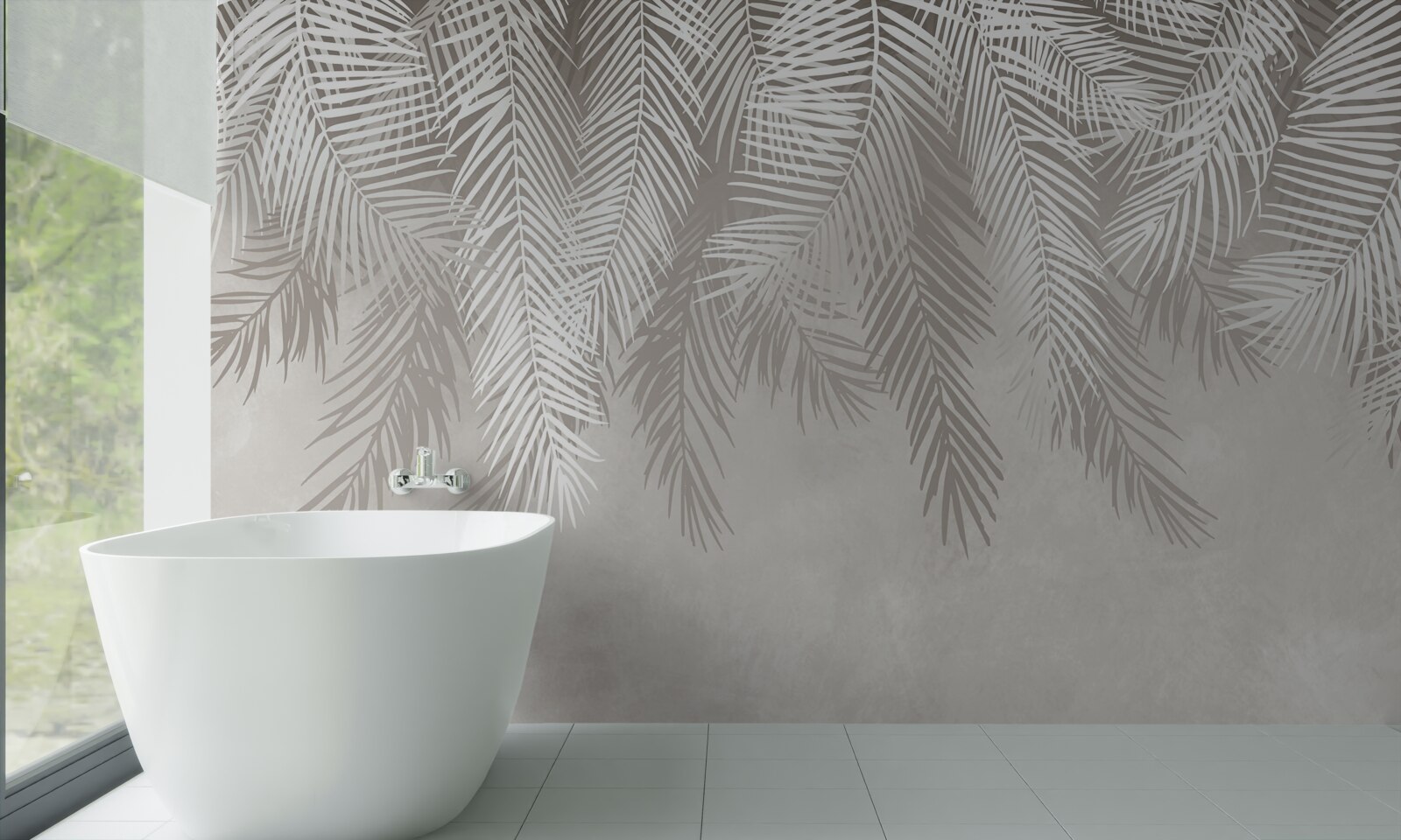 Фотошпалери пір'я висить на світлому тлі