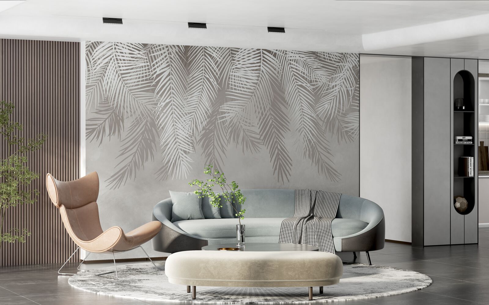 Фотошпалери пір'я висить на світлому тлі