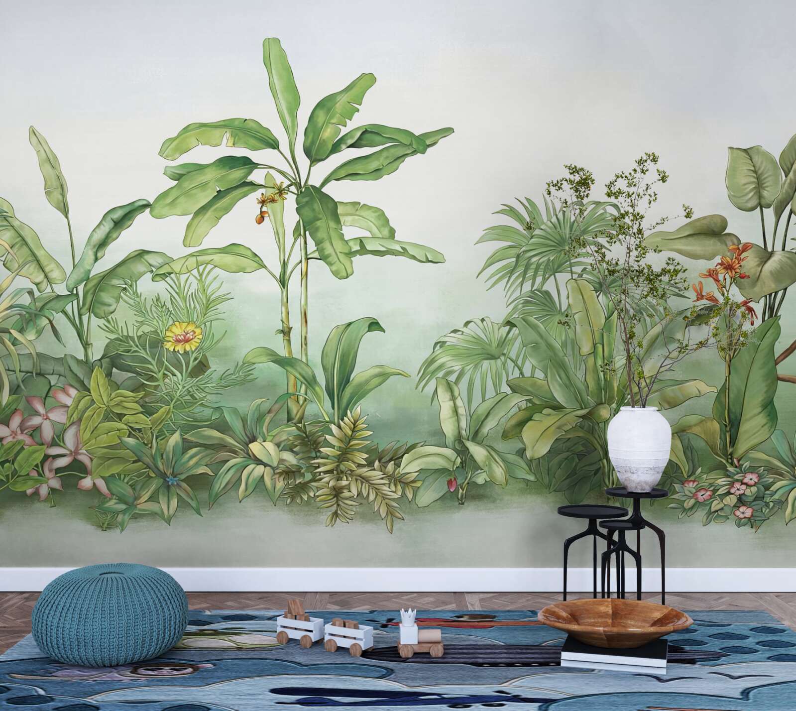 Фотошпалери тропічна рослинність і світлий пісок на пляжі