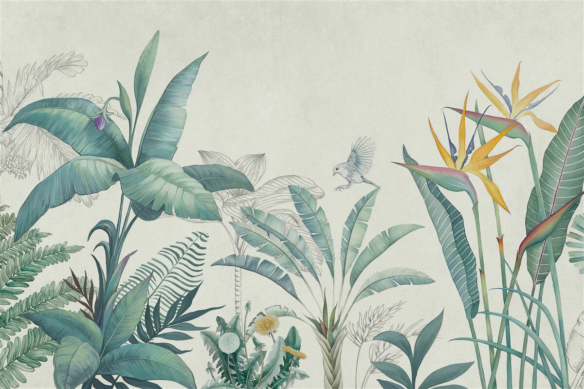 Фотошпалери флора зелених джунглів