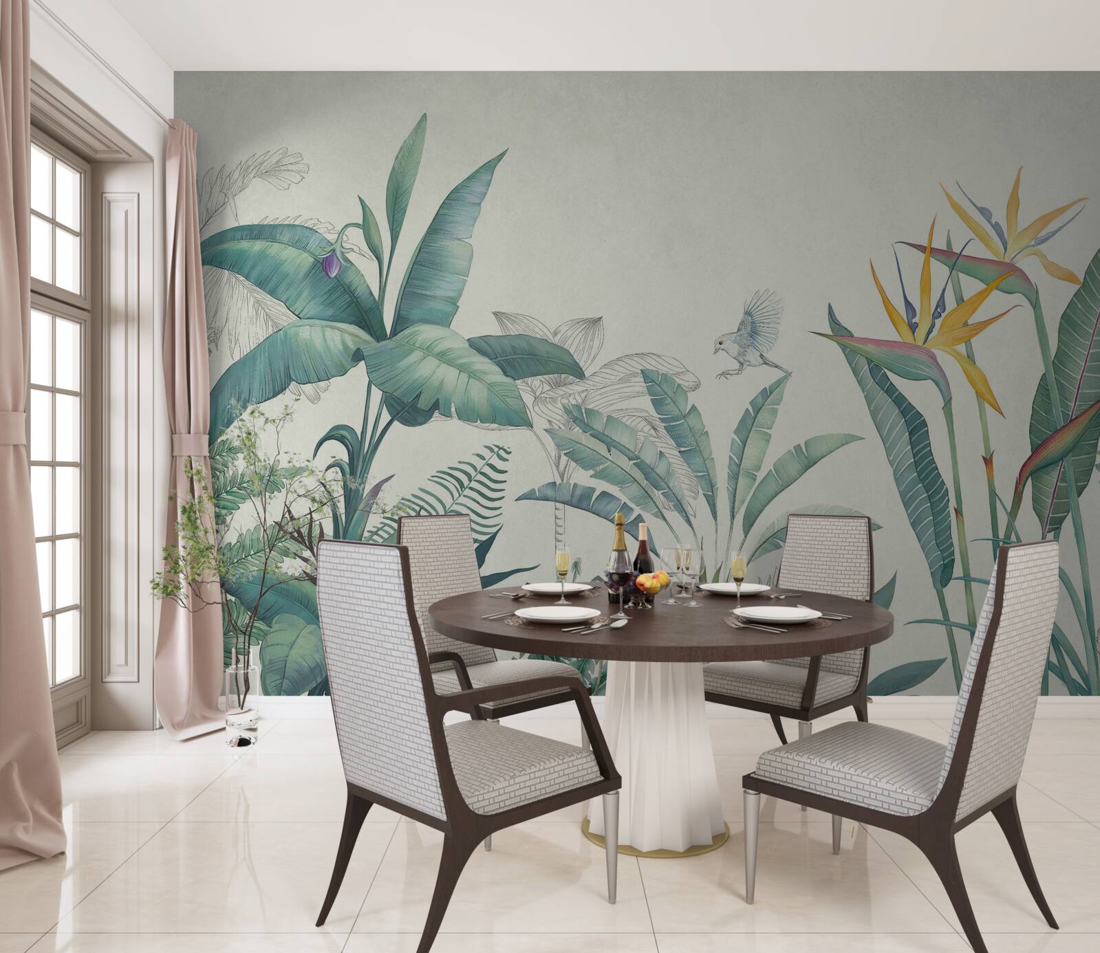 Фотошпалери флора зелених джунглів