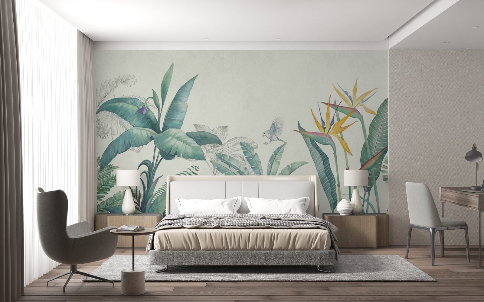 Фотошпалери флора зелених джунглів