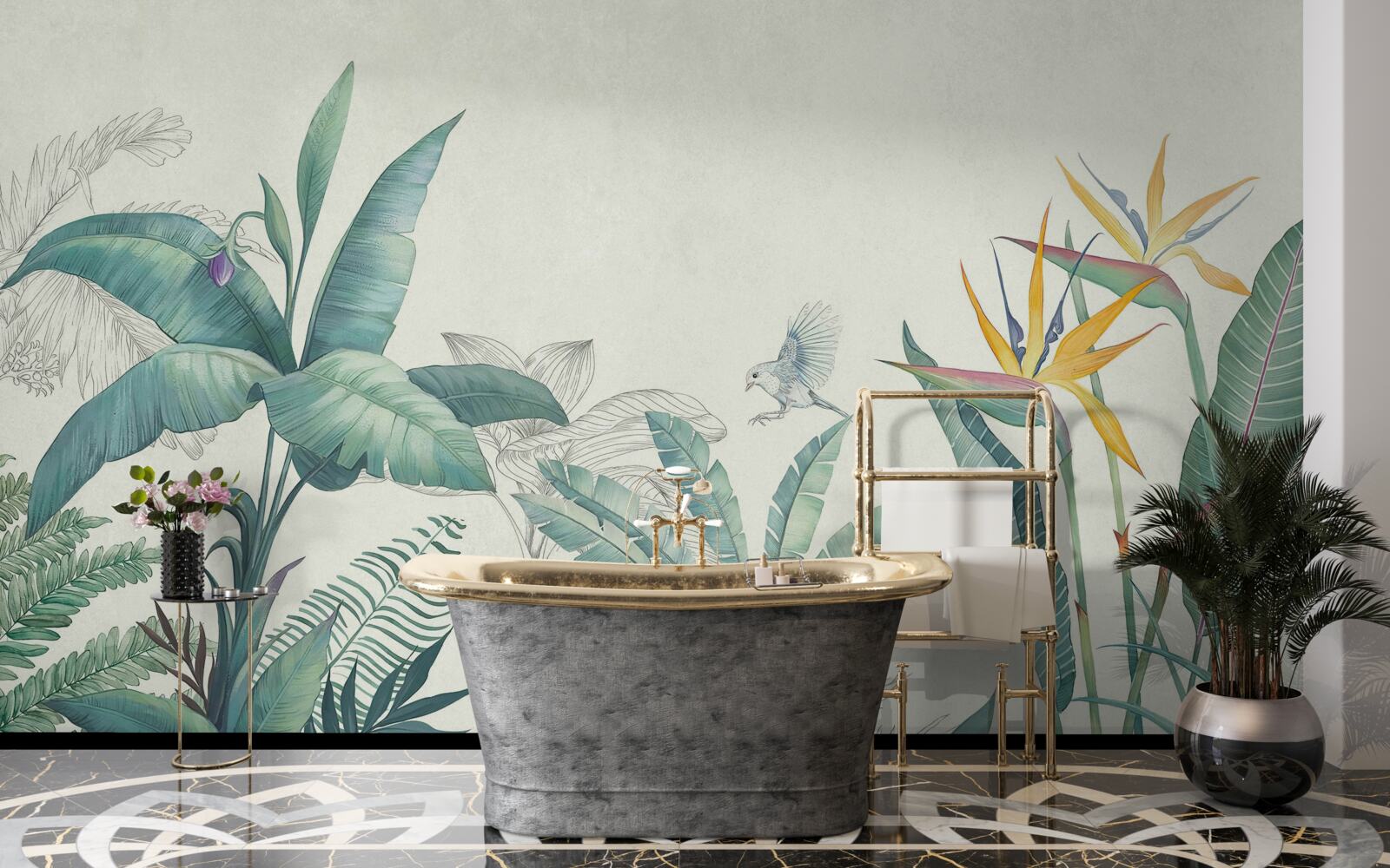 Фотошпалери флора зелених джунглів