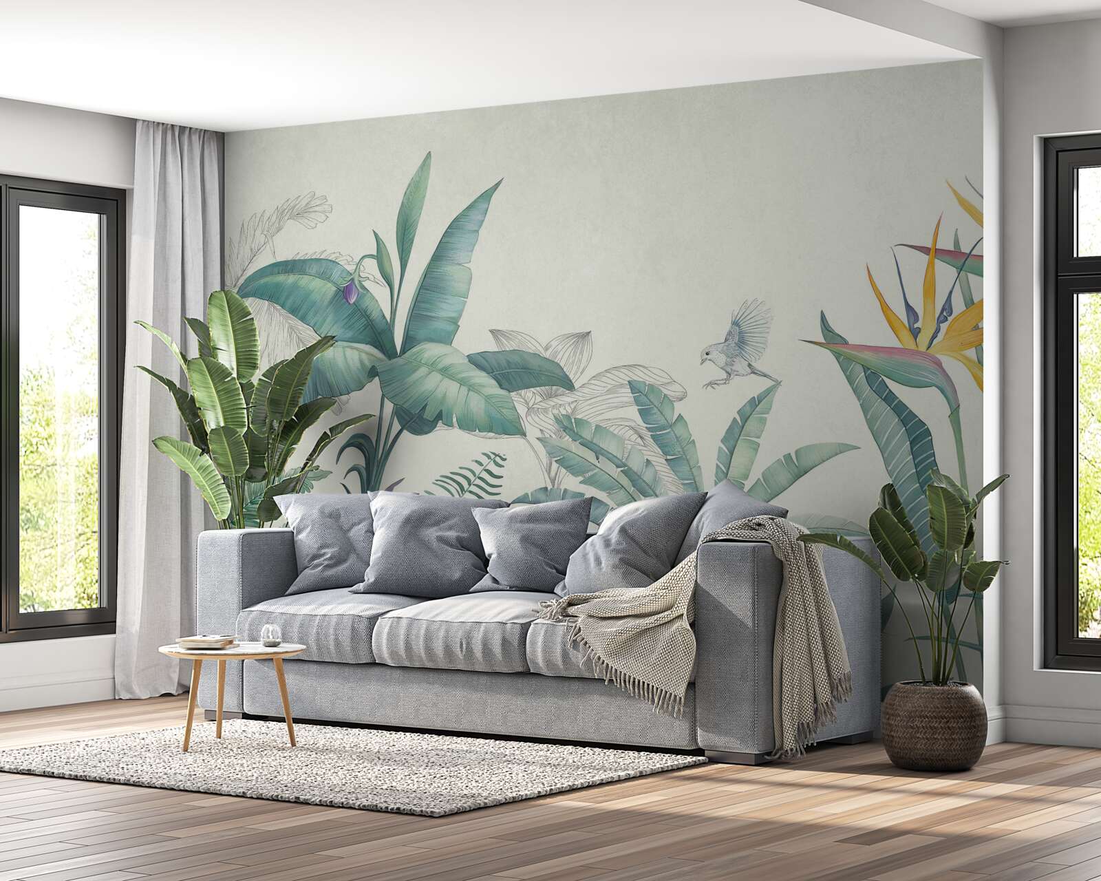 Фотошпалери флора зелених джунглів