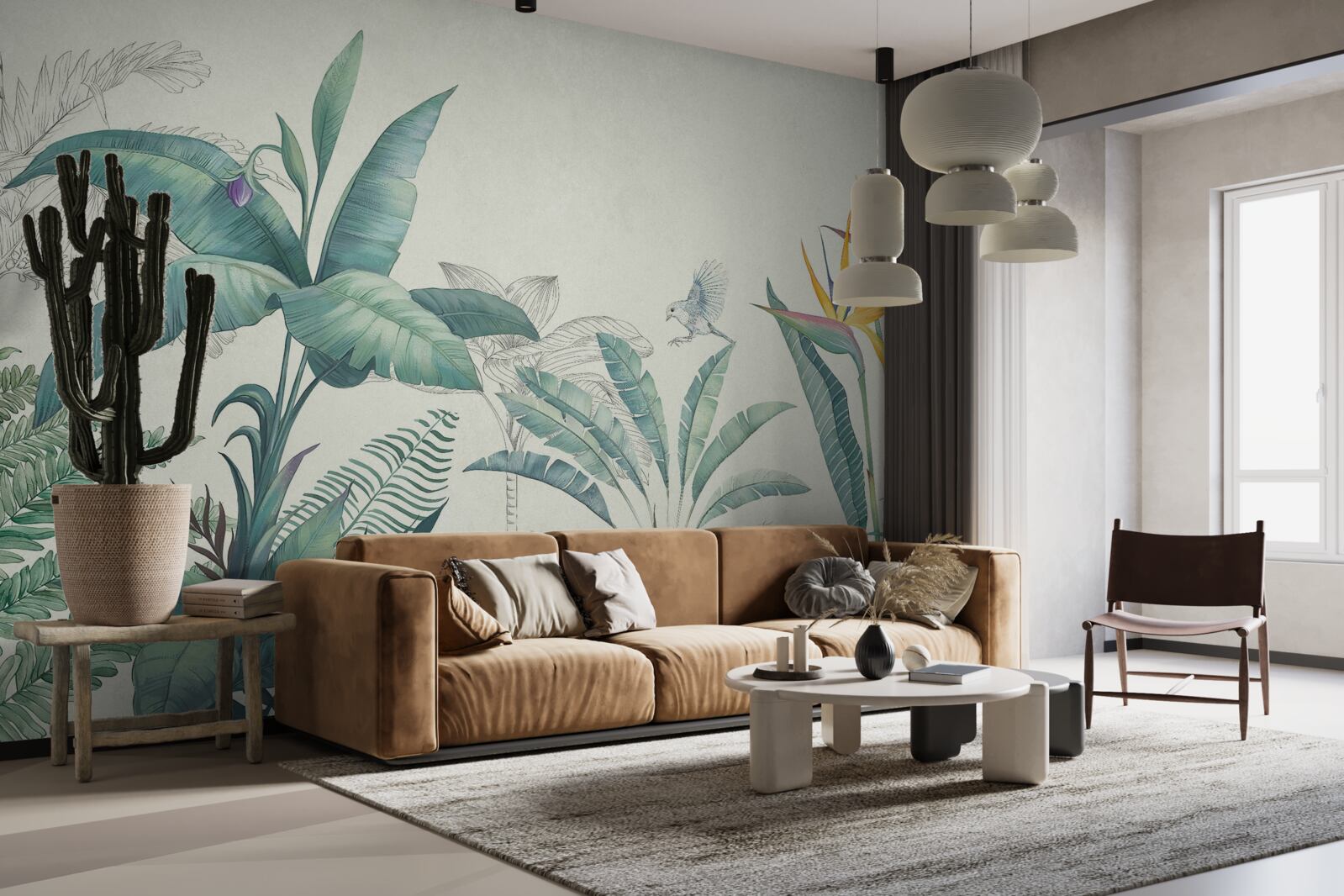 Фотошпалери флора зелених джунглів