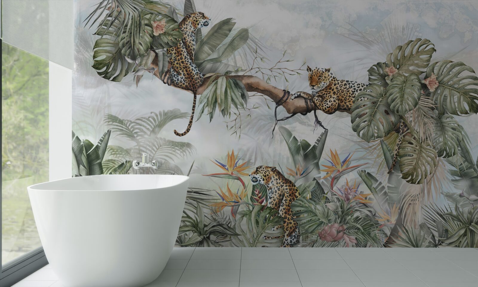 Фотошпалери леопард відпочиває на гілці