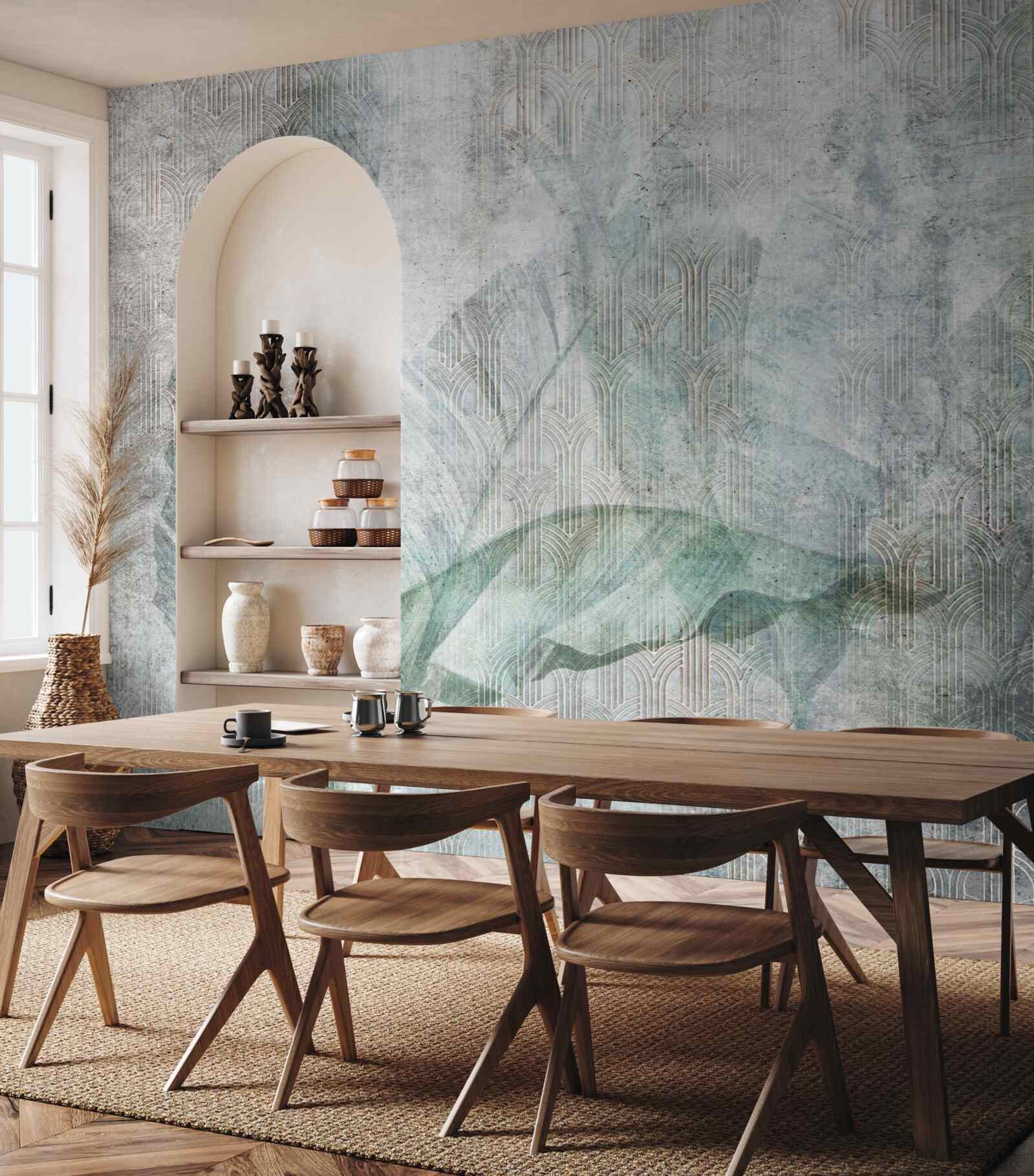 Фотошпалери Акварелі, натхненні рослинами джунглів