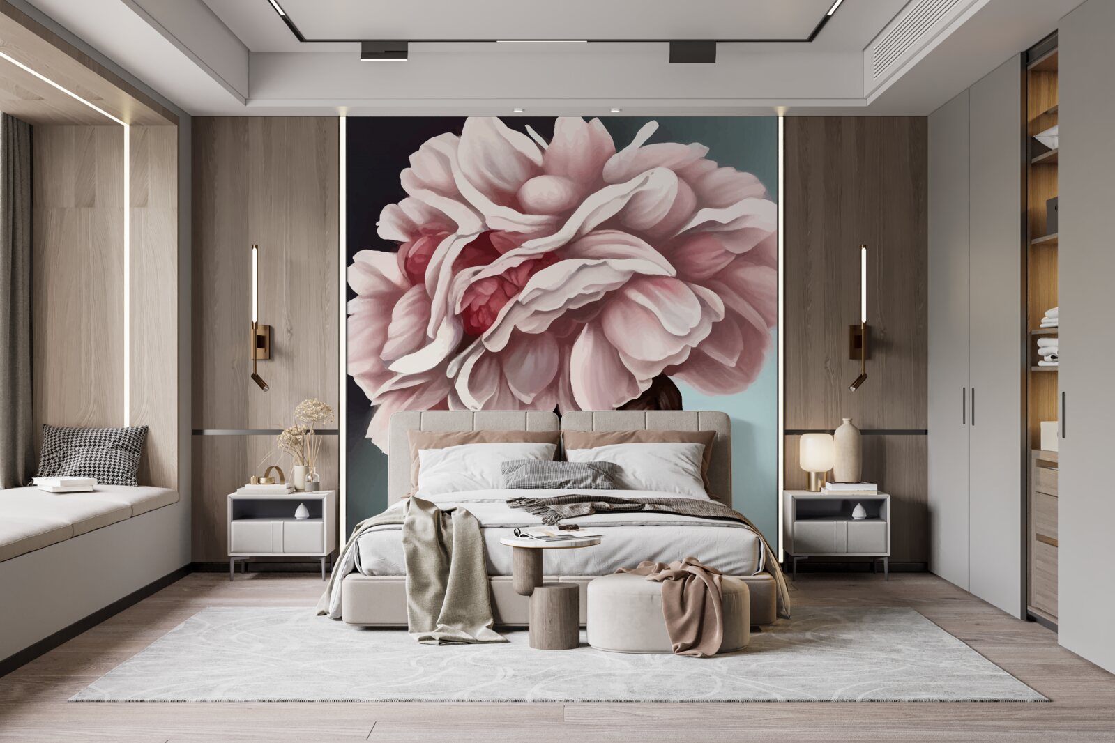 Фотошпалери дівчина, чиє волосся замінили квіти