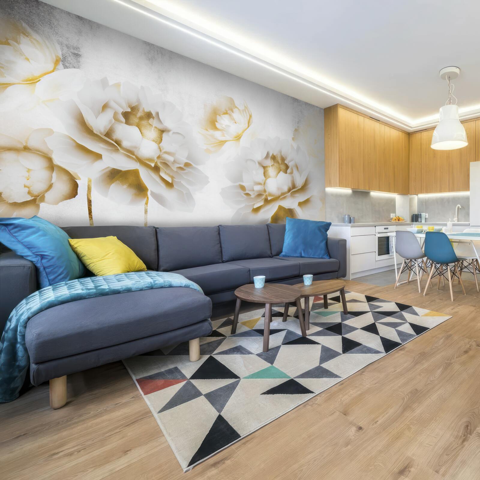 Фотошпалери феліція, що милує око своїм золотисто-білим виглядом