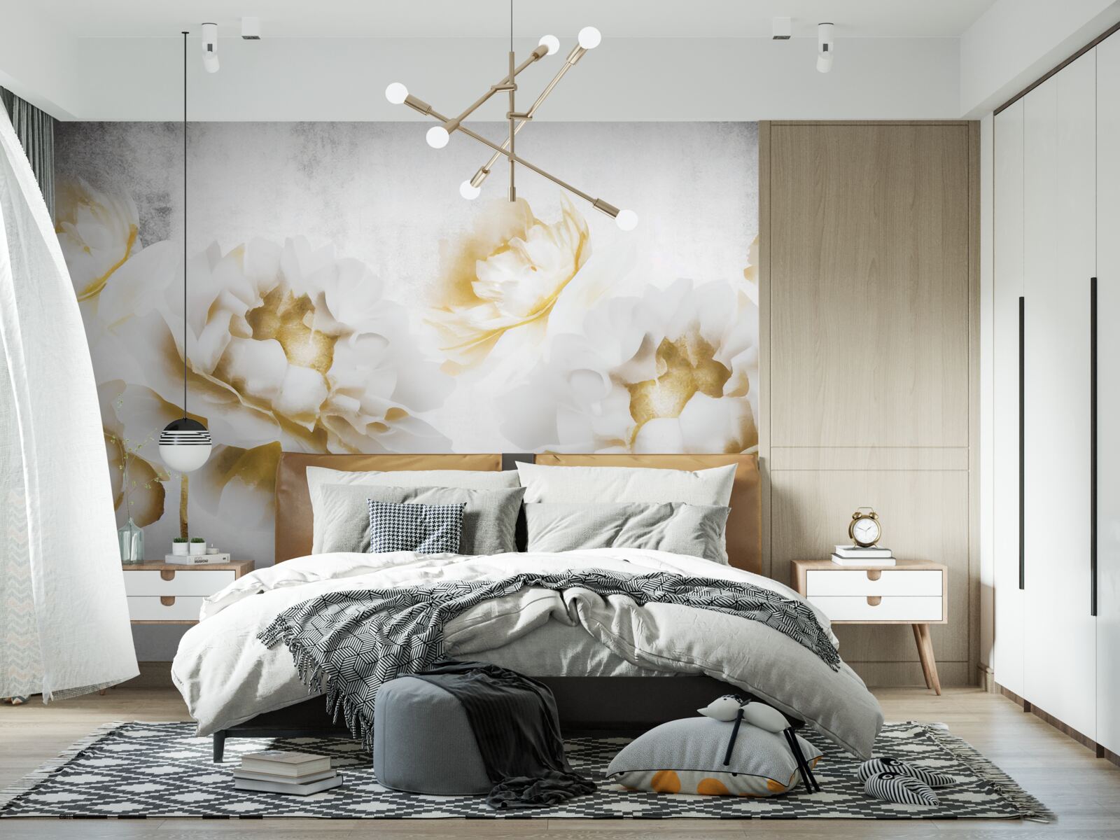 Фотошпалери феліція, що милує око своїм золотисто-білим виглядом