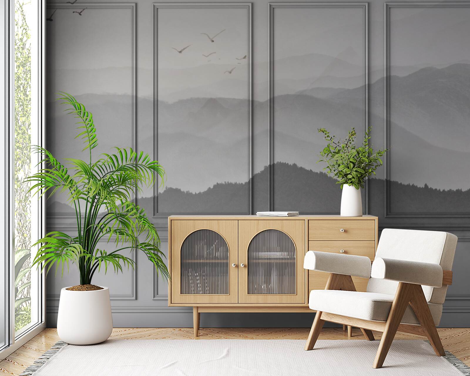 Фотошпалери гори вкриваються все більш густим туманом