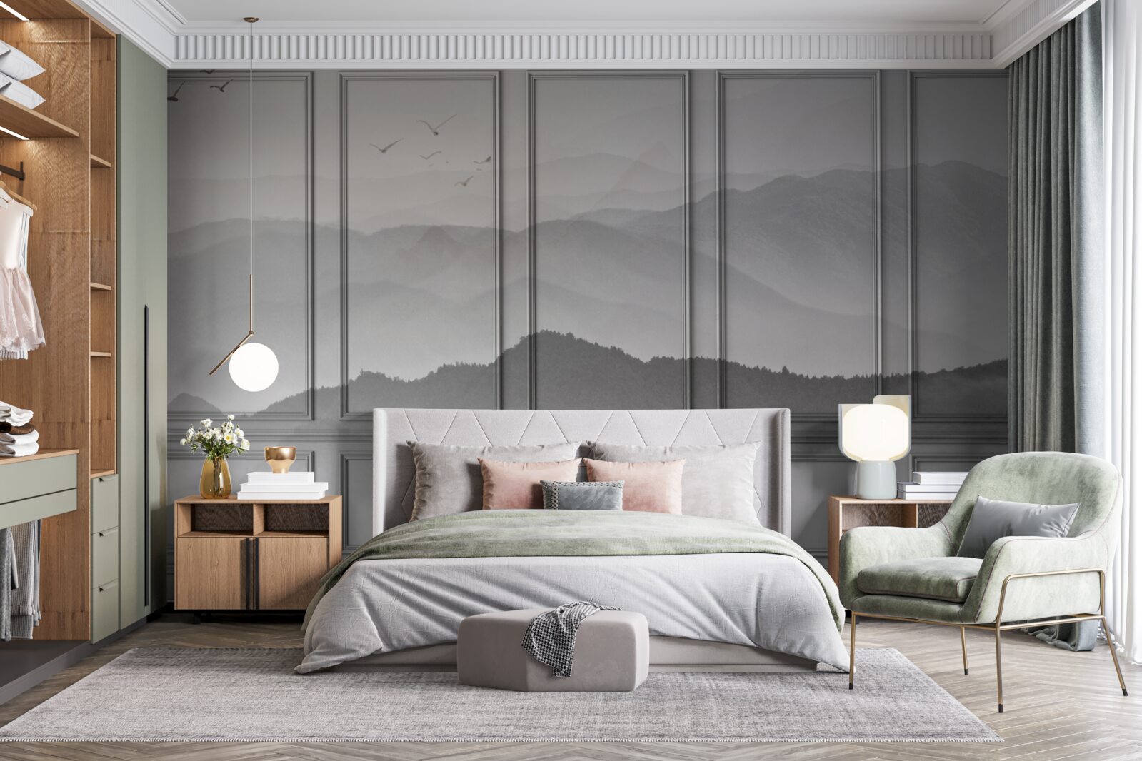 Фотошпалери гори вкриваються все більш густим туманом