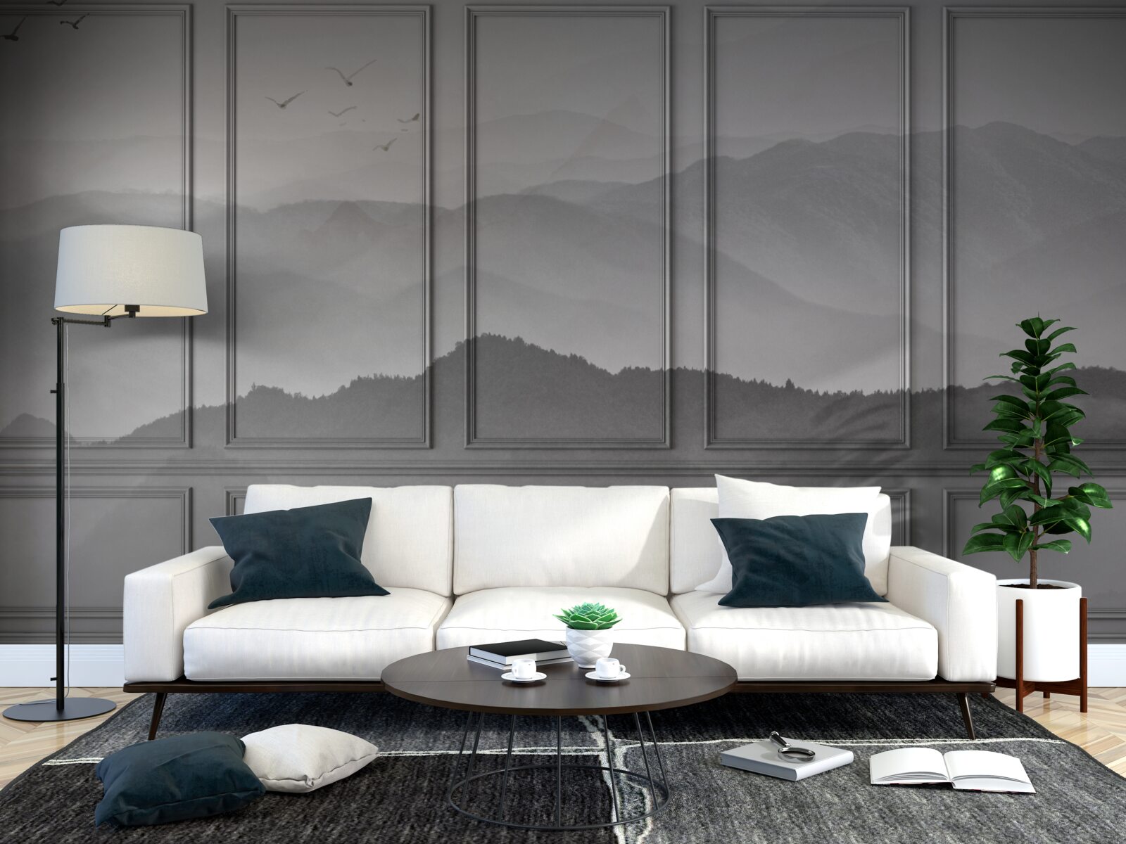 Фотошпалери гори вкриваються все більш густим туманом