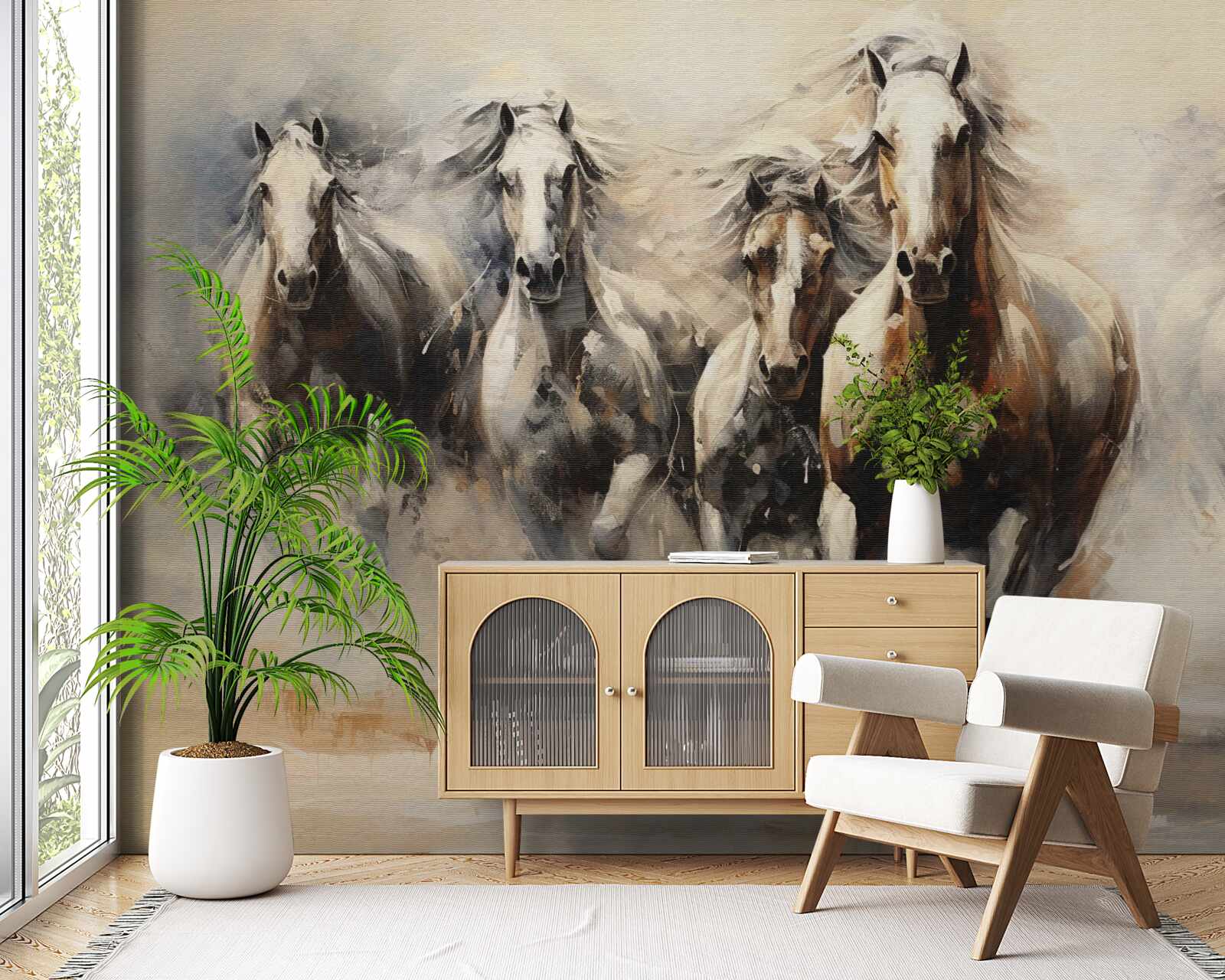 Фотошпалери скаче загін коней