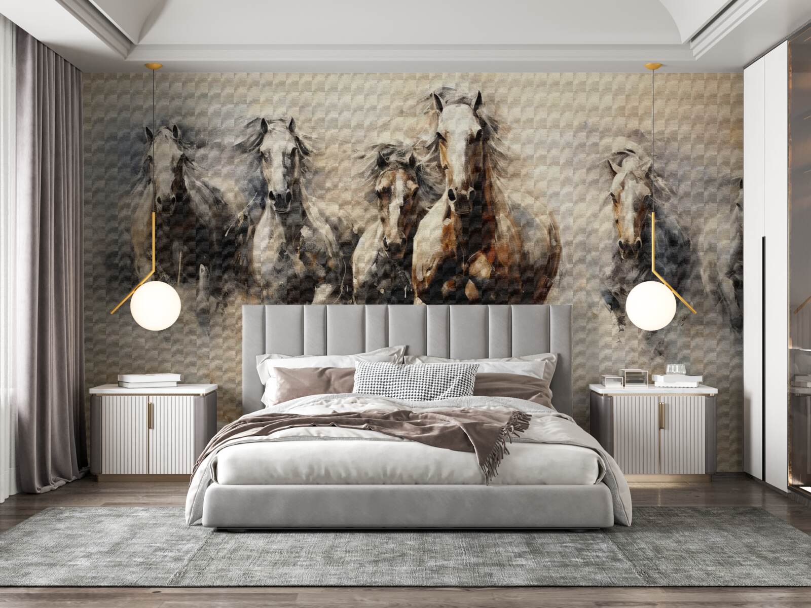 Фотошпалери скаче загін коней