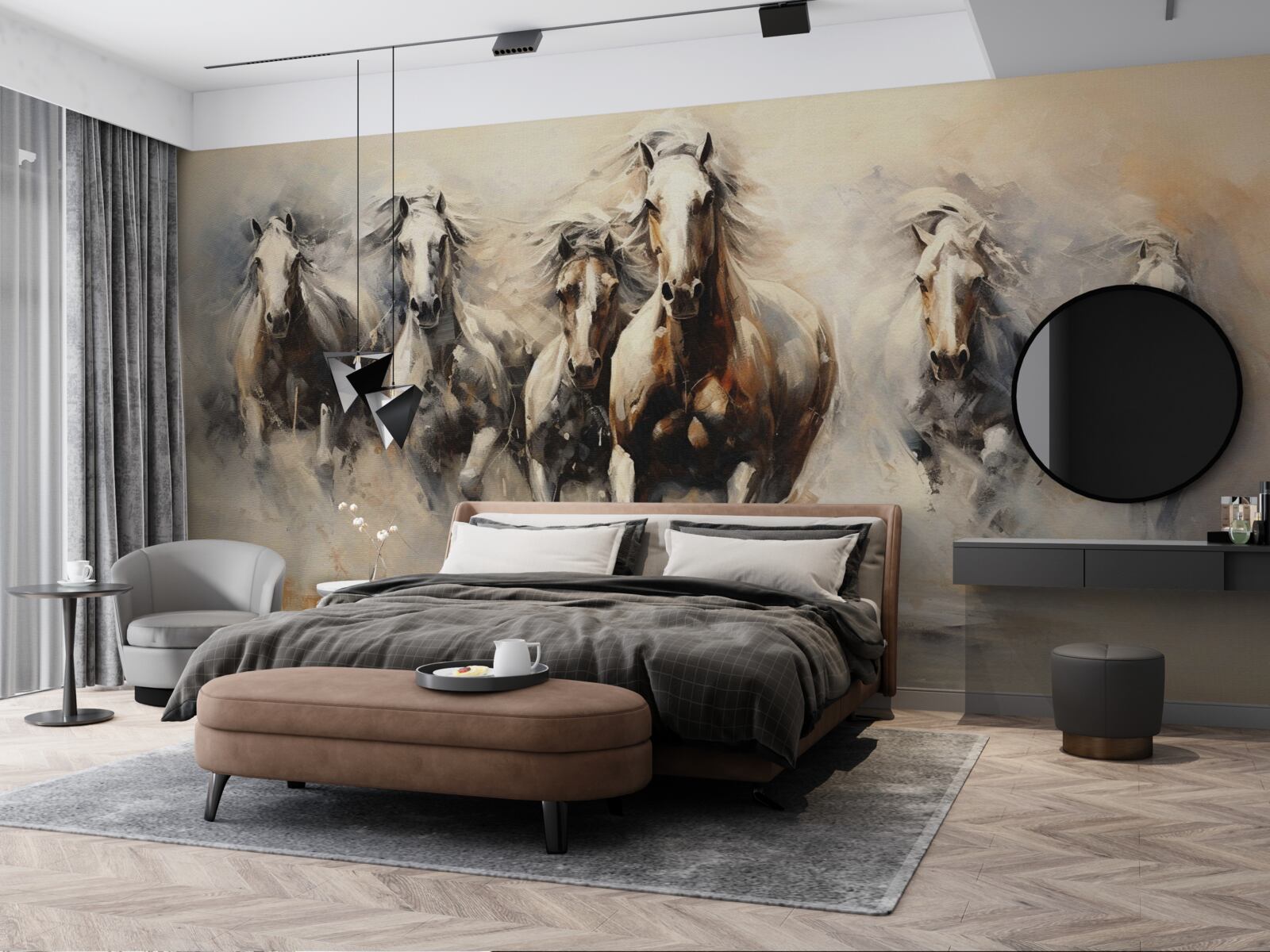 Фотошпалери скаче загін коней