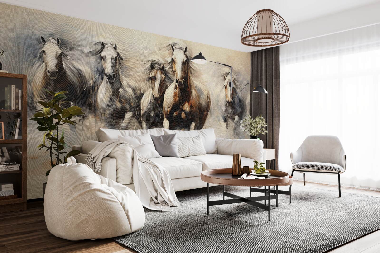 Фотошпалери скаче загін коней