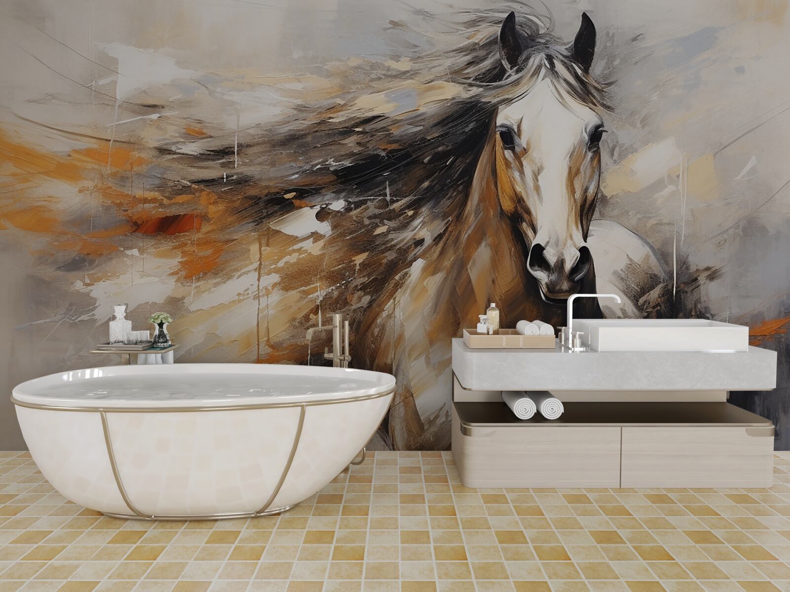 Фотошпалери розкішна світло-коричнева грива коня