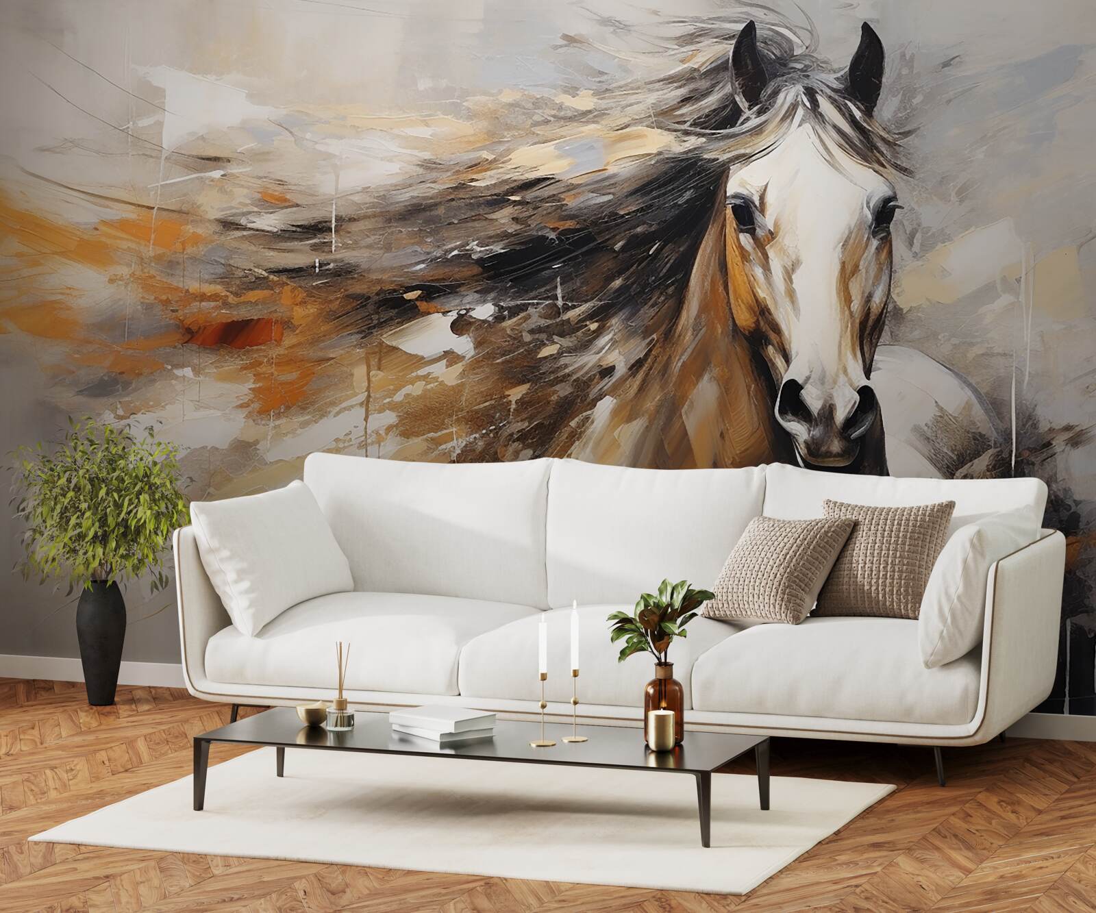 Фотошпалери розкішна світло-коричнева грива коня