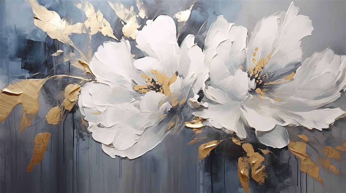 Фотошпалери під час зливи м'які білосніжні бутони