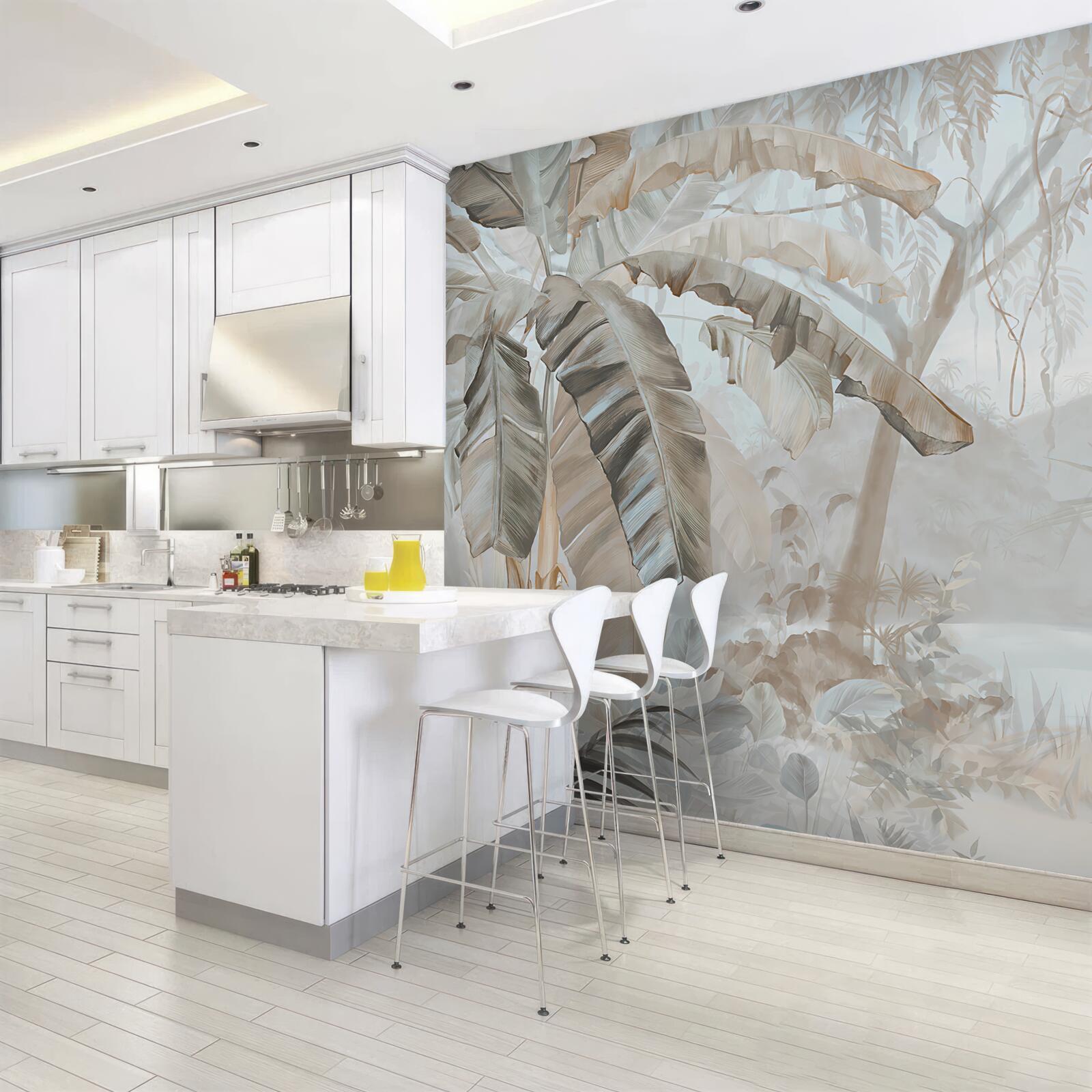 Фотошпалери облямоване пальмами узбережжя, що нагадує рай