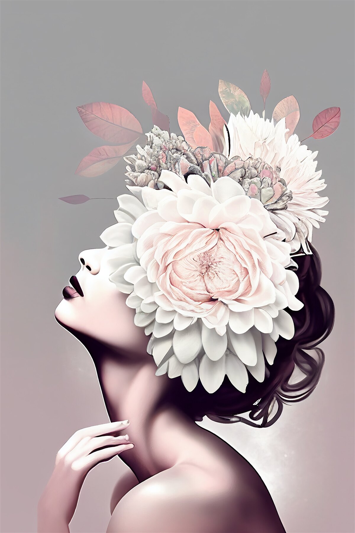 Фотошпалери дівчина з квітами у волоссі