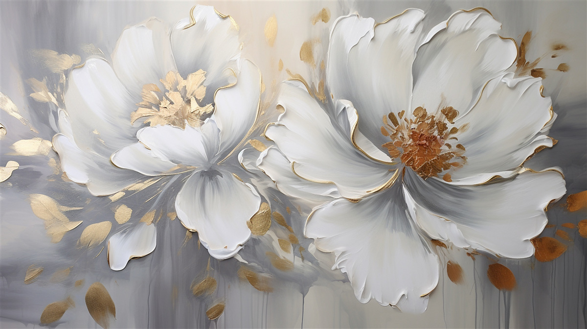 Фотошпалери розкішні квіткові бутони білосніжного кольору