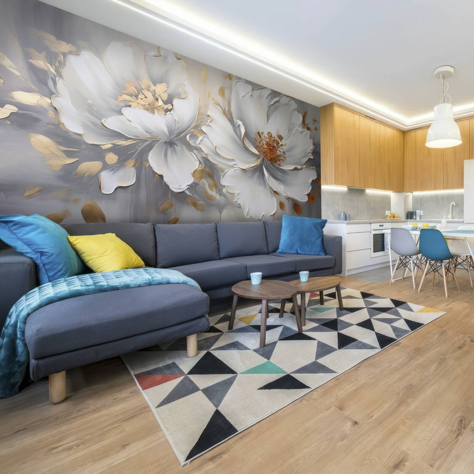 Фотошпалери розкішні квіткові бутони білосніжного кольору