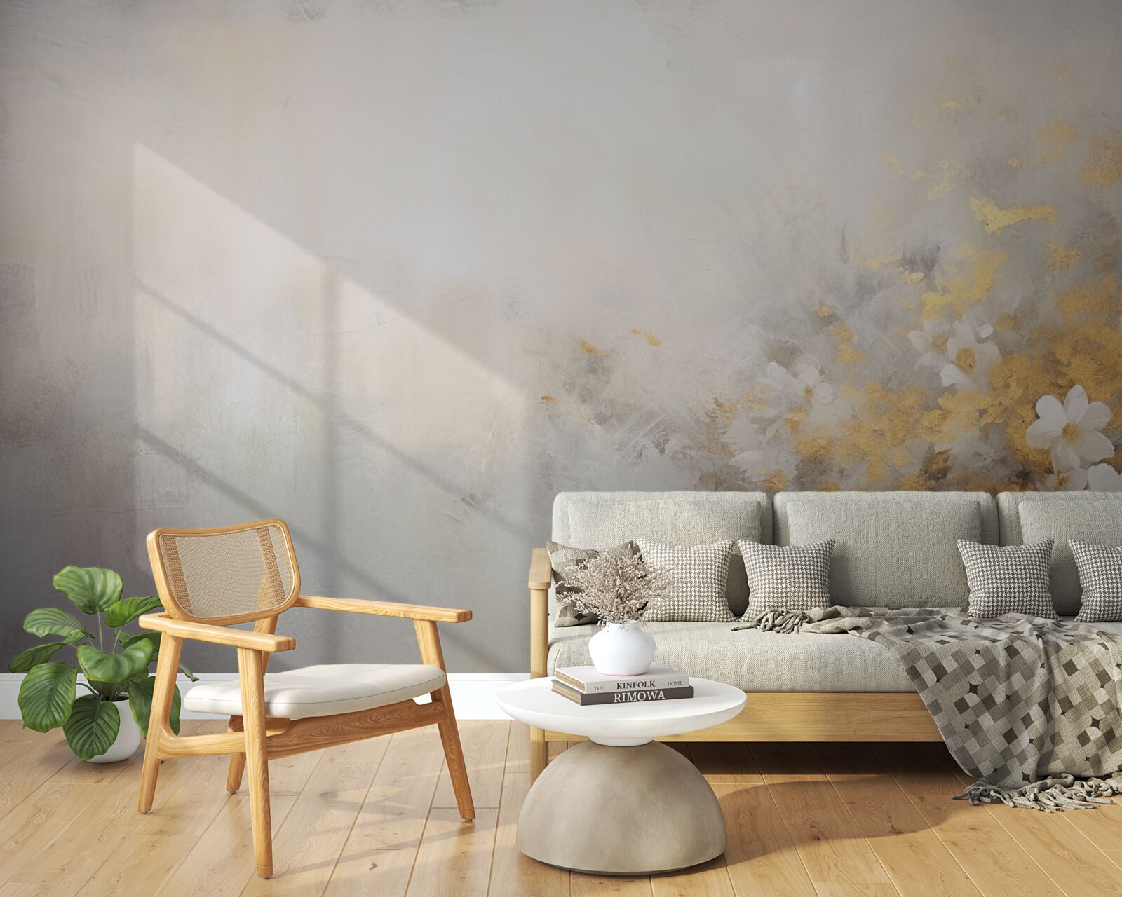 Фотошпалери туманний осінній ранок у густому лісі