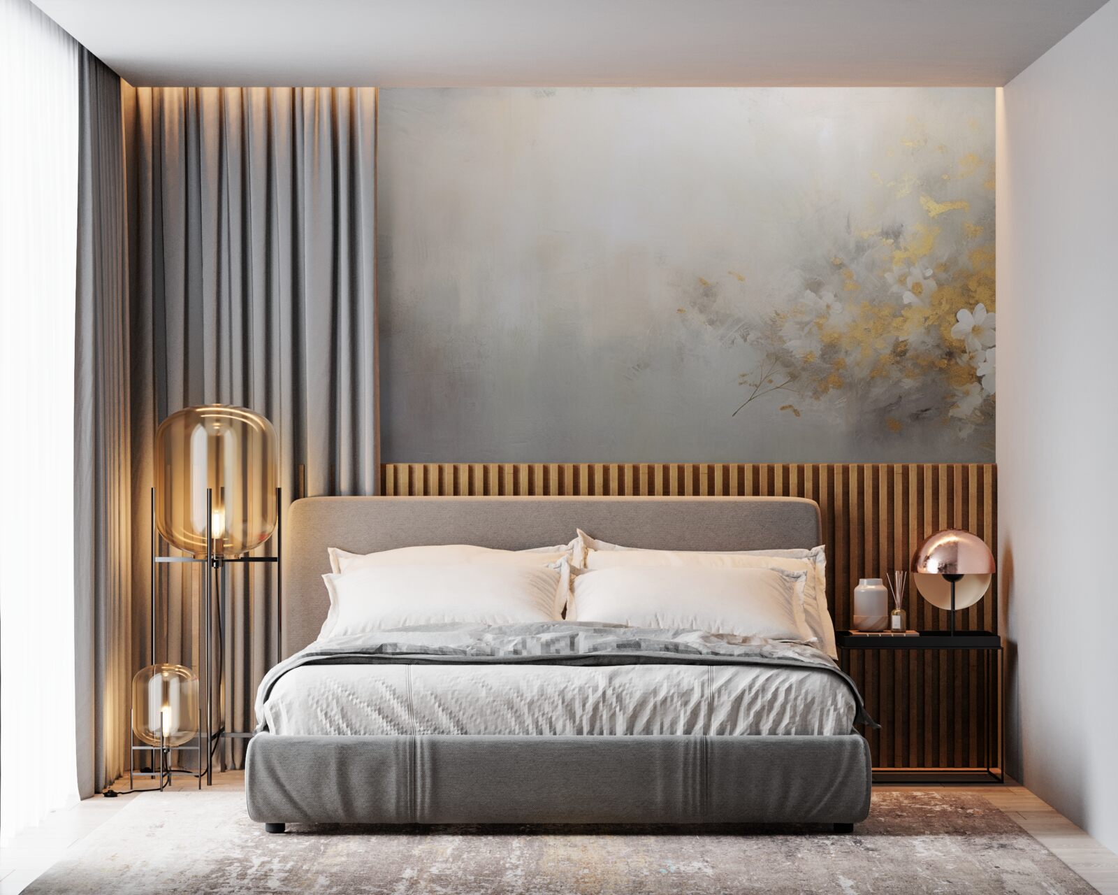 Фотошпалери туманний осінній ранок у густому лісі