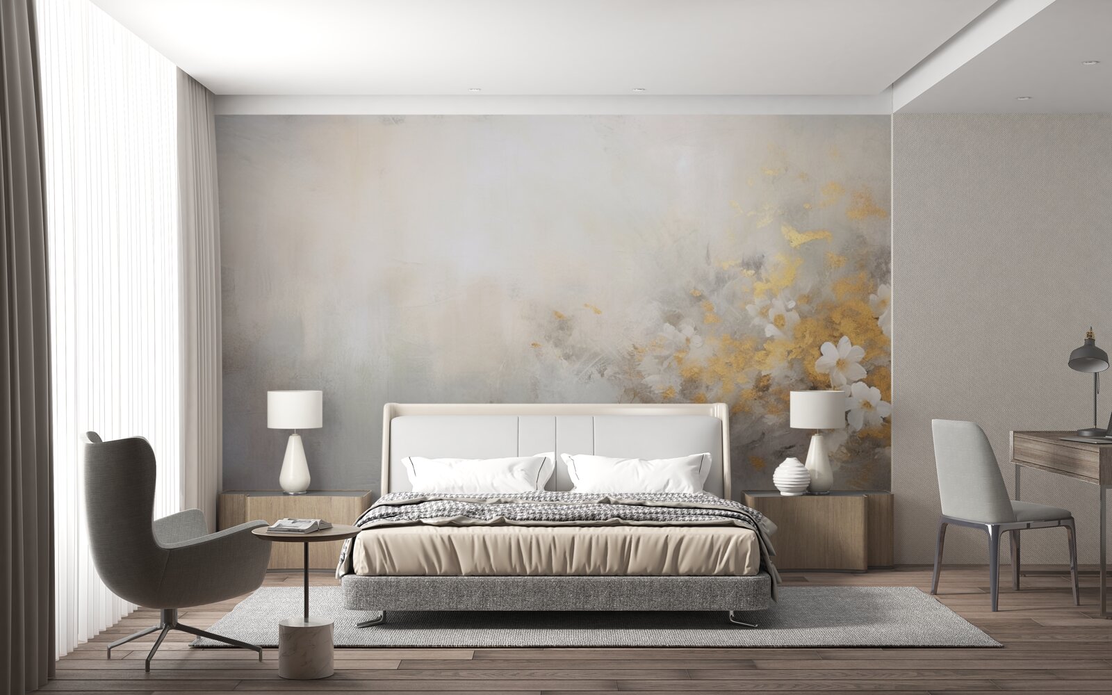 Фотошпалери туманний осінній ранок у густому лісі