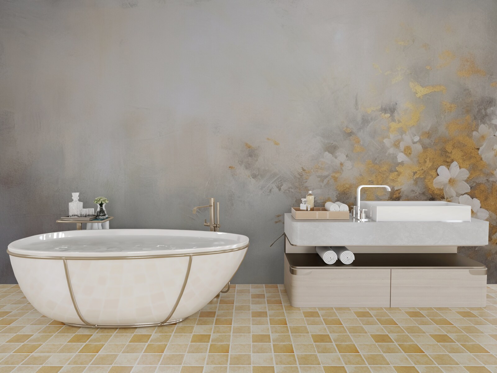 Фотошпалери туманний осінній ранок у густому лісі