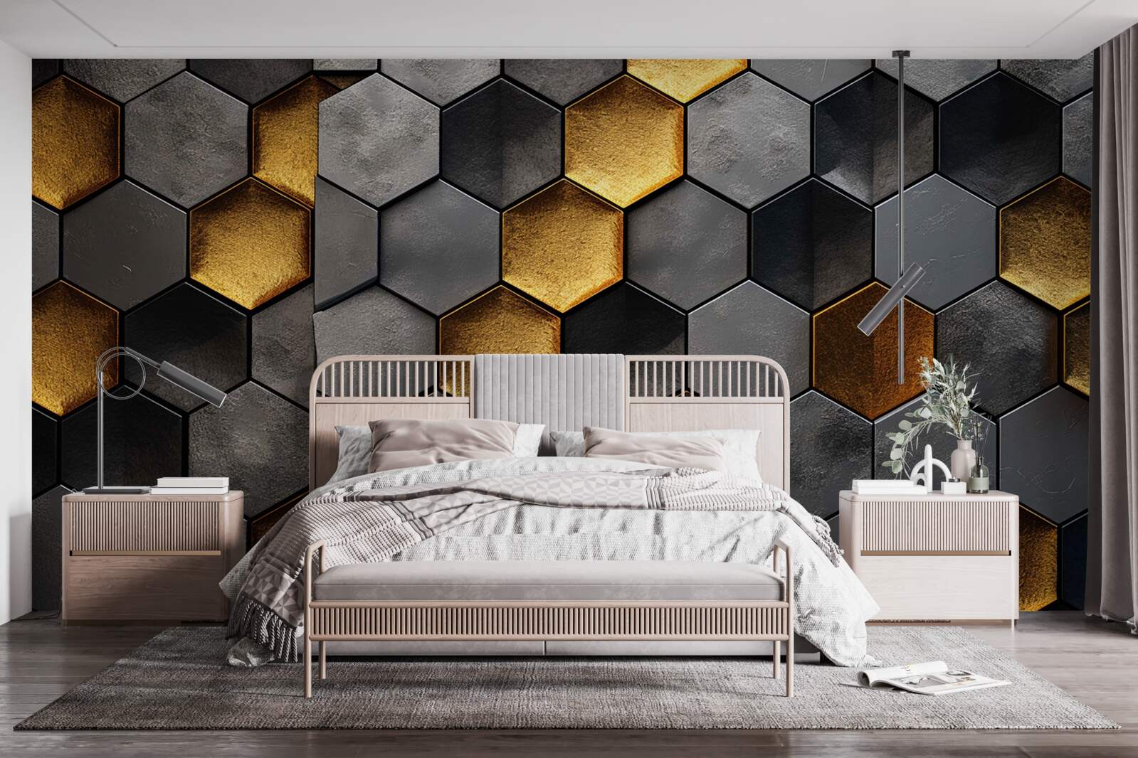 Фотошпалери моделювання бджолиних вуликів із золотом