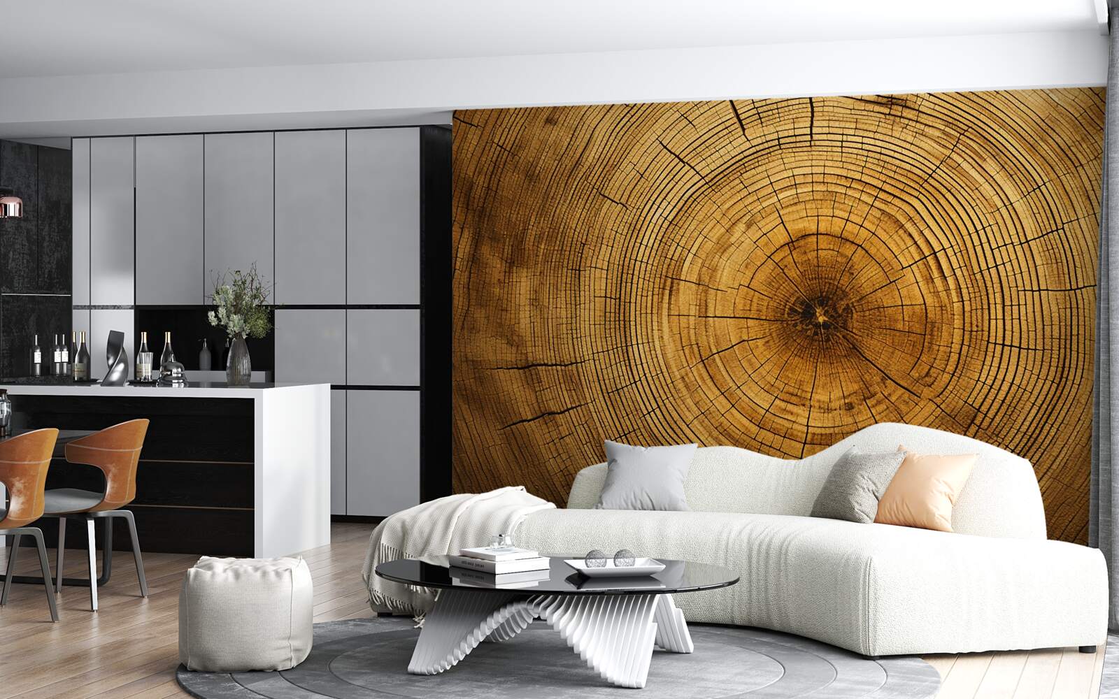 Фотошпалери фрагменти дерев'яного стовпа, багатого на багатовікові нашарування