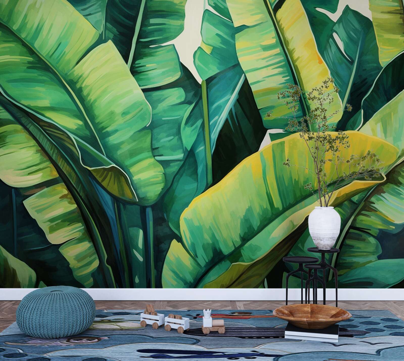 Фотошпалери велике широке листя папороті